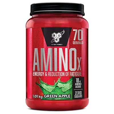 Obrázek BSN Nutrition Amino X doplněk s vitaminem D, B6 a aminokyselinami, příchutí zeleného jablka, 70 porcí, 1 kg
