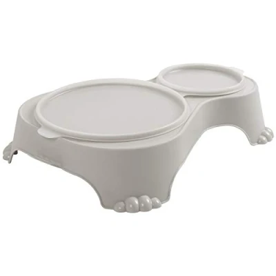 Obrázek Rotho MyPet Sally Doppel Futternapf mit Deckel, Kunststoff (PP) BPA frei, sand, 1l + 0.28l (32.0 x 23.7 7.0 cm)
