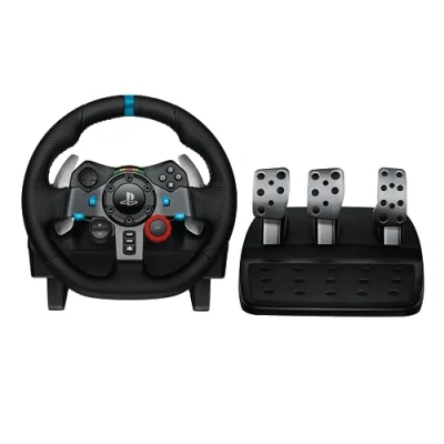 Obrázek Herní závodní volant Logitech G29 Driving Force, dvoumotorová zpětná odezva 900 rozsah řízení, kožený volant, nastavitelné podlahové pedály z nerezové oceli, pro PS5, PS4, PC, Mac černý