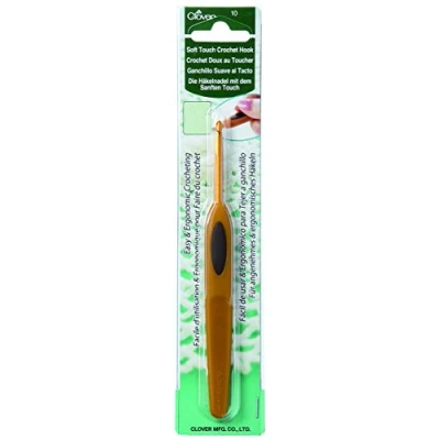 Obrázek Clover CL1001 háčkovací jehla, plast, zlato, velikost 2 mm