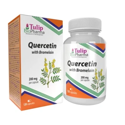 Obrázek Quercetin s bromelainem, 120 kapslí, laboratorně testováno, vysoká dávka, neGMO