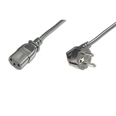 Obrázek DIGITUS Síťový připojovací kabel 1,8 m CEE 7/7 (typ F) 90 na C13 konektor / zdířka H05VV F3G 0,75 mm²