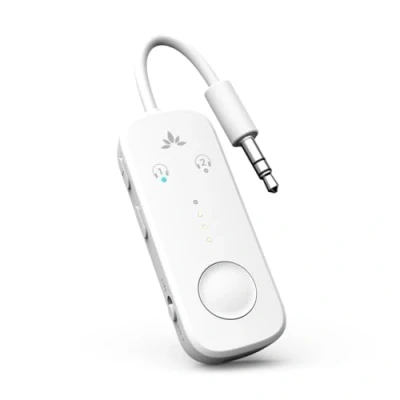 Obrázek Avantree Relay Premium Flugzeug Bluetooth 5.3 Adapter, Unterstützt 2 AirPods oder Kopfhörer mit aptX Low Latency, 3,5mm AUX Kabelloser Audio Transmitter Für Flugreisen, TV, Fitnessstudio, Tablets