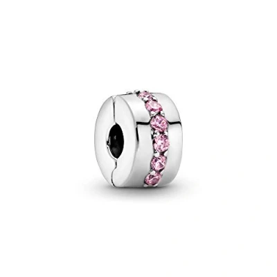 Obrázek PANDORA Colours Clip Charm, třpytivá řada, Sterlingové stříbro, kubický zirkon.