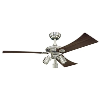 Obrázek Westinghouse Lighting Audubon 7211940 Deckenventilator, A++ to E, Metall, GU10, gebürstetes nickel, 122 x 39 cm