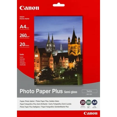 Obrázek Canon Fotopapír SG 201 Plus Seidenglanz DIN A4 20 listů hedvábně matný pro inkoustové tiskárny PIXMA tiskárna (260 g/qm) 1686B021