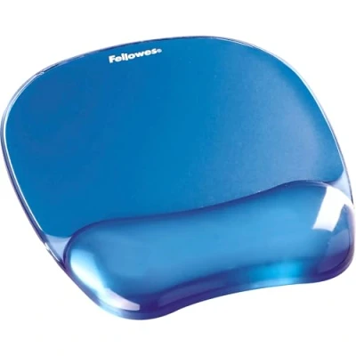 Obrázek Fellowes Podložka pod myš s podložkou na zápěstí Crystals měkkou gelovou výplní ergonomická omyvatelná do kanceláře a domácí kanceláře, školy hraní barva: modrá