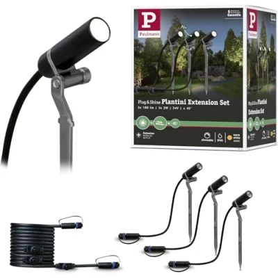 Obrázek Paulmann 94156 Plug &amp; Shine Spot Plantini doplňková sada 3000 K 24 V antracitová hliník venkovní světlo bodové osvětlení zahradní