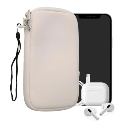 Obrázek kwmobile pouzdro na mobilní telefon pro smartphony L 6,5&quot; neoprenové mobil bílé 16,5 x 8,9 cm vnitřní rozměry