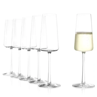 Obrázek Stölzle Lausitz 6dílná sada pohárů na šampaňské Power sklenice I ideální pro sekt nebo prosecco úzké, šumivé víno vhodné do myčky Elegantní &amp; tenké křišťálové