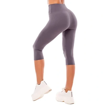 Obrázek SINOPHANT Leggings Damen 3/4 High Waist Elastische Blickdicht Große Größen Leggins (#1er Pack Grau, S M)