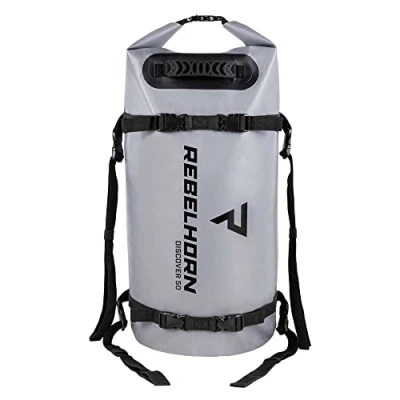 Obrázek REBELHORN Motorrad Rollbag Discover 30L für Langlebig Wasserdicht Leicht zu reinigendes Material Plane 500D Enge Verschluss Ergonomischer Griff Reflektierende Elemente