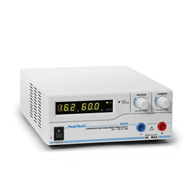 Obrázek PeakTech 1570 Laboratorní napájecí zdroj DC 1 16 V / 0 60 A s USB, LED displej, spínací zdroje, napájení, 3 uživatelsky definované předvolby pro naměřené hodnoty, ochrana proti přetížení 200