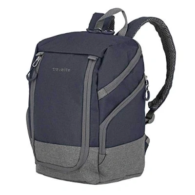 Obrázek Travelite Unisex batoh Basics, zavazadlo, příruční zavazadlo pro dospělé (balení 1 ks), Námořnická modrá / Šedá, Cestovní