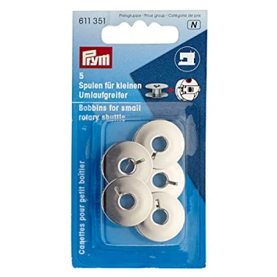 Obrázek Prym 611351 Cívky do šicího stroje, ocel, malý kroužkový drapák 21,2 mm, kov, stříbrná, mm