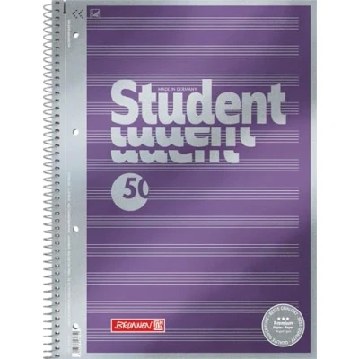 Obrázek Brunnen 1067144 Poznámkový blok / školní Student Premium notová linkování (zušlechtěný vrchní list s metalickým efektem, A4, 90 g/m², 50 listů)