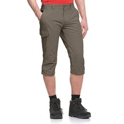Obrázek MAIER SPORTS 3/4 turistické kalhoty Jens ze 100% PA v 14 velikostech, outdoorové kalhoty/funkční kalhoty/trekingové kalhoty, elastický pas, rychleschnoucí a odpuzující vodu, Hnědá, 48