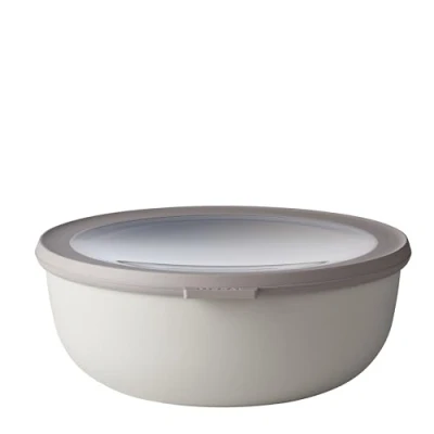 Obrázek Mepal Multi Bowl Cirqula Round dóza na zásoby s víkem vhodný jako vzduchotěsný úložný box do ledničky, nádobí mikrovlnné trouby a dózy uchovávání potravin 2250 ml nordic White