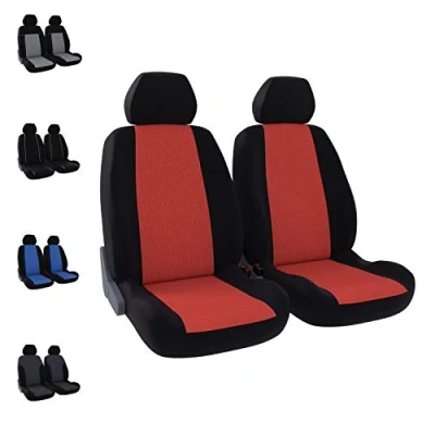 Obrázek DBS Autositzbezüge Schonbezüge PKW/Auto Vordersitze Schwarz + Rot Universal rutschfest Waschbar, 012876