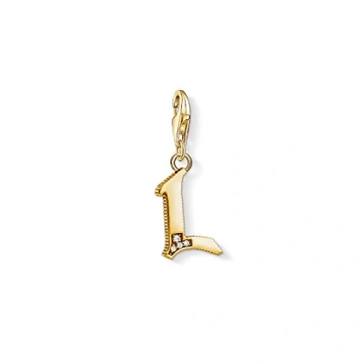 Obrázek Thomas Sabo Dámský elegantní přívěsek L písmeno Charm Club 925 Sterlingové stříbro 1618 414 39, stříbro, Kubická zirkonie