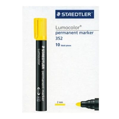 Obrázek Staedtler 352 1 Lumocolor zvýrazňovač, permanentní kulatý hrot, 2 mm, 10 kusů, žlutý