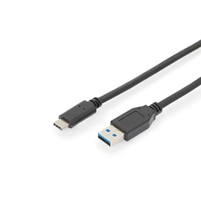 Obrázek DIGITUS USB 3. 2 Gen2 připojovací kabel 1. 0 m A (St) k C 10 Gbit/s spojovací černý
