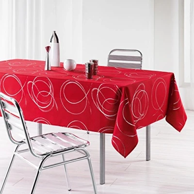 Obrázek L&#039;Harmonie Du Décor 1721577, Tischdecke Rechteckige, 150 X 240 cm, Bully, Polyester Bedruckt Silber, Rot