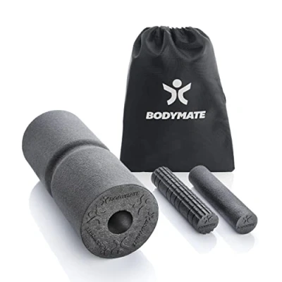 Obrázek BODYMATE CARE with CORE fascie sada skládající se z fasciálního válečku 35 x 14 cm středně tvrdý s drážkou po obvodu, dvě malé role hladkým a zkoseným povrchem 20 4,5 černá E knihou