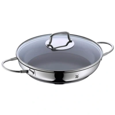 Obrázek WMF Devil servírovací pánev na dušení, indukční, 26 cm, se skleněnou poklicí, nerezová ocel Cromargan, s povrchovou úpravou, vhodná do trouby