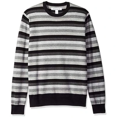 Obrázek Amazon Essentials Herren Pullover mit Rundhalsausschnitt (in Übergrößen erhältlich), Schwarz Grau Streifen, XL