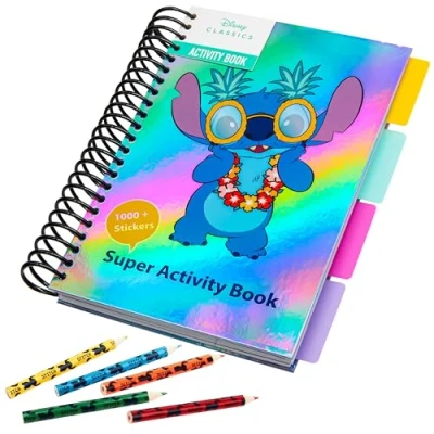 Obrázek Disney Stitch Kniha s více než 1000 nálepkami, šablonami, omalovávacími listy a pastelkami zboží pro fanoušky děti