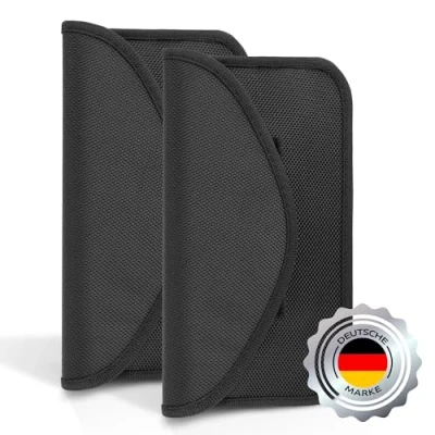 Obrázek ECENCE 2x ochranné Pouzdro na mobil RFID Smartphone Keyless Go ochrana No Signal Funk Stop Blocker černé Anti Tracking
