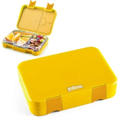 Obrázek Jarlson® krabička na svačinu pro děti s 6 přihrádkami TONI oběd Bento box ochranou proti vytečení svačinový do školky a školy dívky chlapce (modrá)