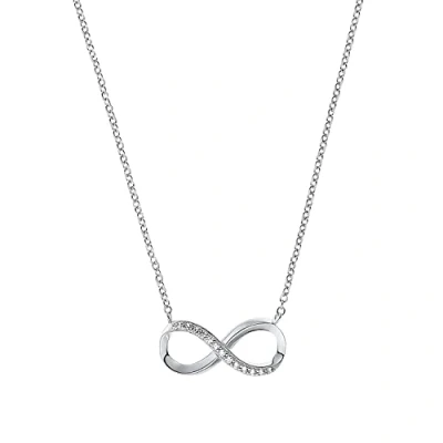 Obrázek Amor Řetízek s přívěskem ze sterlingového stříbra 925 dámský šperk na krk, se syntetickým zirkonem, 43 cm, stříbro, infinity, dodává v dárkové krabičce šperky, 2018179, Sterlingové stříbro