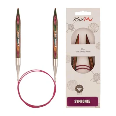 Obrázek KnitPro K20398 kruhová pletací jehla, Wood, barevná, 9 mm x 50 cm