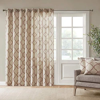 Obrázek Madison Park Saratoga Einzel Fenstervorhang, Lichtfilterung, Laubsäge, Druck, 1 Panel, Ösen, für Wohnzimmer, Schlafzimmer und Wohnheim, 100 x 213 cm, Gewürz