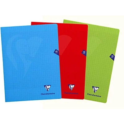 Obrázek Clairefontaine 293311AMZ sada se 3 sešity Mimesys, 24 listů, DIN A4+, x 32 cm, 90 g, francouzská linka, 1 sada, barevně tříděné