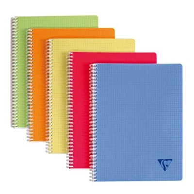 Obrázek Clairefontaine 328126C dvojitá spirála / školní blok Linicolor FRESH, 90 listů čtverečkovaných, DIN A4+ 22,5 x 29,7 cm, tvrdá vazba, barevně tříděné, 1 kus