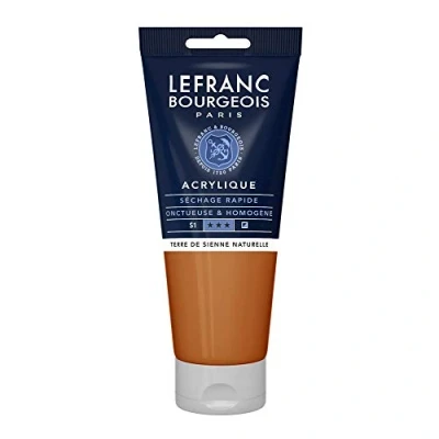 Obrázek Lefranc Bourgeois 300424 Fine akrylová barva Siena Natur, 200ml tuba, krémová na vodní bázi, rychleschnoucí, stálá světle, voděodolná