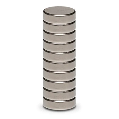 Obrázek MAUL Neodymový magnet plochý s vysokou přilnavostí pro mnohostranné použití kulatý elegantním a moderním designem Ø 10 x 3 mm balení ks světle stříbrný