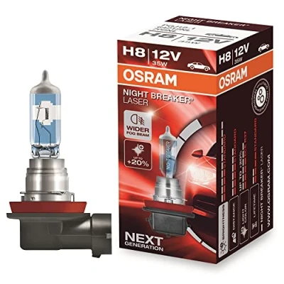 Obrázek OSRAM NIGHT BREAKER LASER H8, + o 150 % více jasu, halogenová žárovka do světlometu, 64212NL, 12V osobní automobily, skládací krabice (1 žárovka)