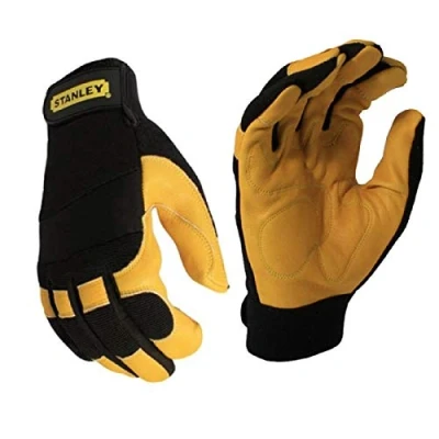 Obrázek Stanley Unisex Rsy750l Leather Performance Driver Gloves Large, černá/žlutá, L (balení 1 ks) EU