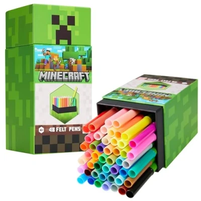 Obrázek Minecraft fixy pro děti od 4 let, sada fixů se 48 kusy s umělými popisovači omyvatelné dárky chlapce