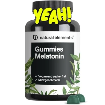 Obrázek Gumy melatoninu 0,5 mg hormonu spánku 90 pryží s vitaminem B6 a příchutí máty veganské laboratorně testováno