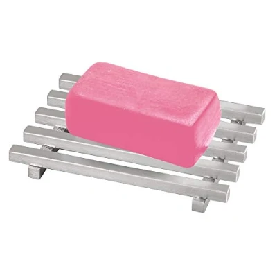Obrázek Idesign Kyoto Soap Dish / Holder, mřížkový design, nerezová ocel, kartáčovaná ocel