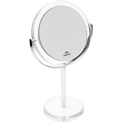 Obrázek Fantasia Kulaté zrcátko na make up oboustranné, normální a 10násobné zvětšení, volně stojící líčení Ø 16 cm, výška: 30,5 akrylové kosmetické