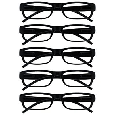 Obrázek The Reading Glasses Company Firemní brýle na čtení černá hodnota 5dílné lehké pánské dámské RRRRR32 1 +2,50