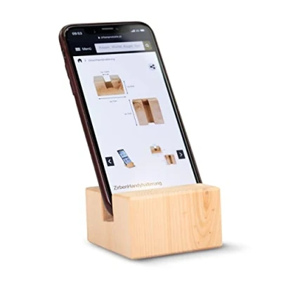 Obrázek Držák na mobil z borovice limby pro smartphony a tablety