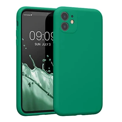 Obrázek kwmobile pouzdro na mobil kompatibilní s Apple iPhone 11 pogumované ze silikonu v smaragdově zelené