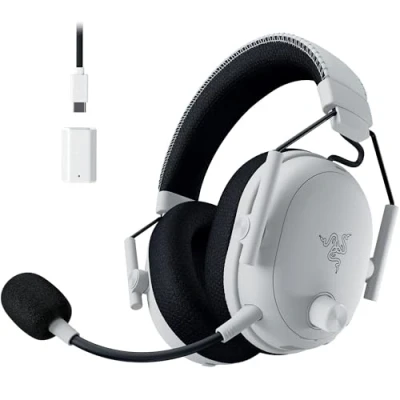 Obrázek Razer BlackShark V3 Pro bezdrátová sluchátka e sport s potlačením hluku ANC 50mm audio měnič odnímatelný mikrofon bezdrátový 2,4 GHz a Bluetooth profily FPS PC/Mac bílý
